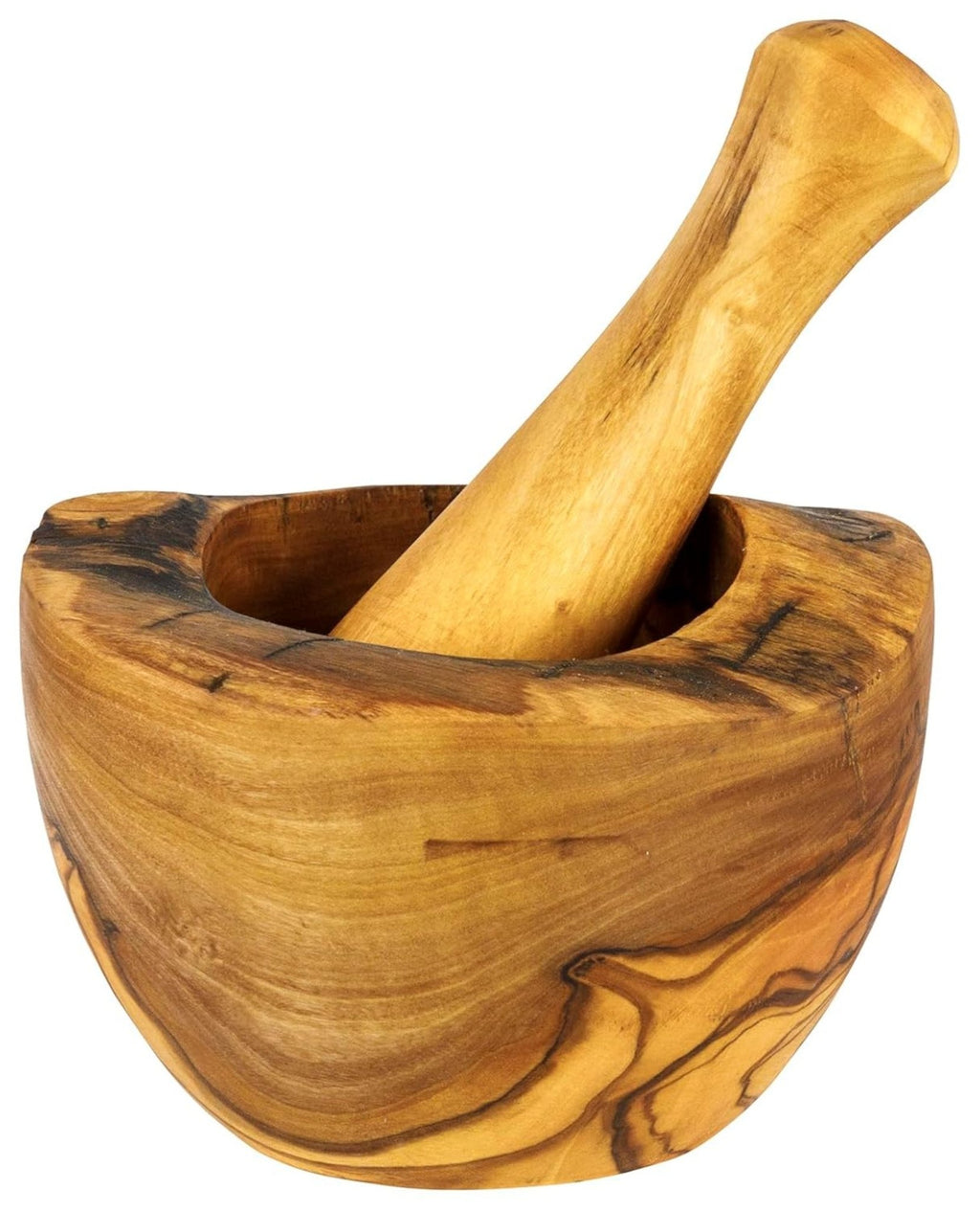 Olive Wood Rustic Mortar and Pestle - Printiful